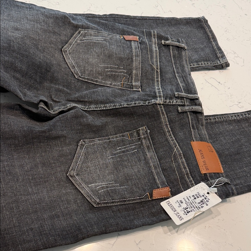 Jeans Men's Charcoal Gray Straight Leg Jeans